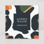 サファリエレガントアニマルスキンヒョウガーリー斑点 スクエア名刺 (正面)