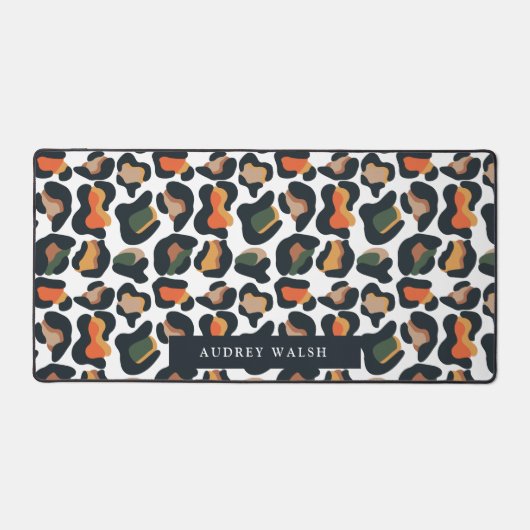 サファリエレガントアニマルスキンヒョウガーリー斑点 デスクマット (正面)