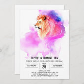 サファリエレガントオン誕生日 招待状 (正面/裏面)