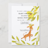 サファリエレガントキリンフローラ赤ちゃんシャワー 招待状 (正面)