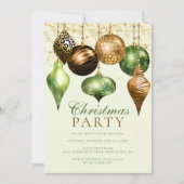 サファリエレガント金ゴールドオーナメントクリスマスパーティー 招待状 (正面)