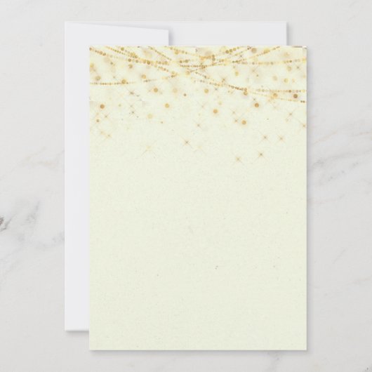 サファリエレガント金ゴールドオーナメントクリスマスパーティー 招待状 (裏面)