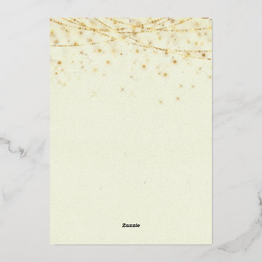 サファリエレガント金ゴールドオーナメントクリスマスパーティー 箔招待状 (裏面)