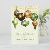 サファリエレガント金ゴールドオーナメントメリークリスマスカード (スタンド正面)