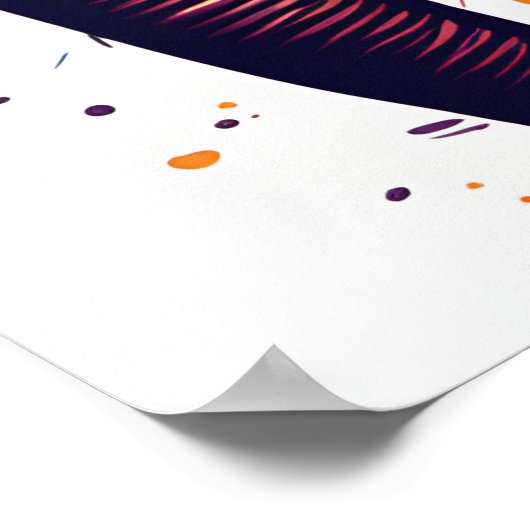 サファリエレファントアートレインボー絵を描(ばちゃばちゃ)跳ねるウォール ポスター (角)