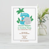 サファリエレファントサードバースデーパーティー 招待状 (スタンド正面)