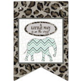 サファリエレファントゼブラボーイベビーシャワーパーティーデコール バンティングフラッグ (第1の旗)