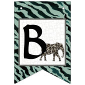 サファリエレファントゼブラボーイベビーシャワーパーティーデコール バンティングフラッグ (第3の旗)