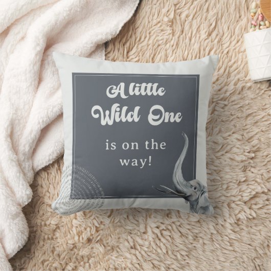 サファリエレファントベビーシャワー装飾用クッション クッション (ブランケット)