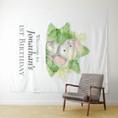 サファリエレファント誕生日テーマ背景 タペストリー (インサイチュ(横))