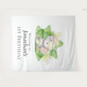 サファリエレファント誕生日テーマ背景 タペストリー (正面(横))