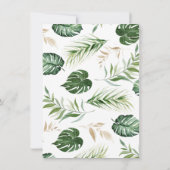 サファリエレファント金ゴールドグリーン葉ベビーシャワー 招待状 (裏面)