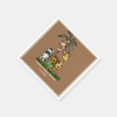 サファリカスタマイズジャングルの赤ちゃんシャワー スタンダードカクテルナプキン (角)