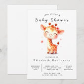 サファリカスタムーキリン赤ちゃんシャワー 招待状 (正面/裏面)