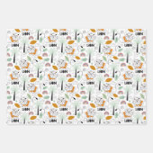 サファリカッコいいのジャングル並みの動物 ラッピングペーパーシート (正面2)