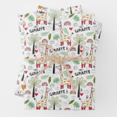 サファリカッコいいのジャングル並みの動物 ラッピングペーパーシート (インサイチュ)