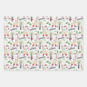 サファリカッコいいのジャングル並みの動物 ラッピングペーパーシート (正面)