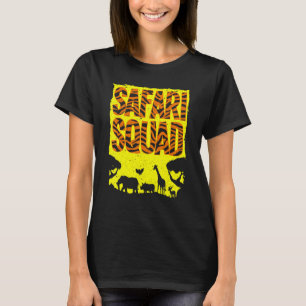 サファリカッコいいチーム女子男性へ野生動物Gr Tシャツ