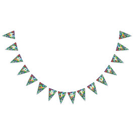 サファリカラフルテーマ誕生日忙しバンティン バンティングフラッグ