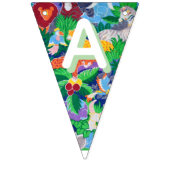 サファリカラフルテーマ誕生日忙しバンティン バンティングフラッグ (第2の旗)