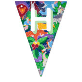 サファリカラフルテーマ誕生日忙しバンティン バンティングフラッグ (第1の旗)