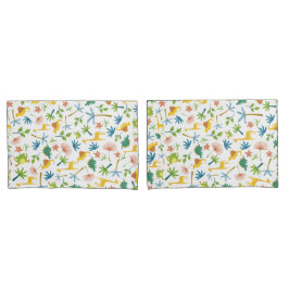 サファリカラフルーかわいいジャングル動物の動物園のベビー野生 枕カバー