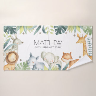 サファリカラフルーの動物カスタム用タオル子供へ バスタオル