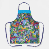 サファリカラフルー動物のアニメーション エプロン (正面)