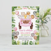 サファリカー&アニマルガール2nd誕生日招待状。 招待状 (スタンド正面)