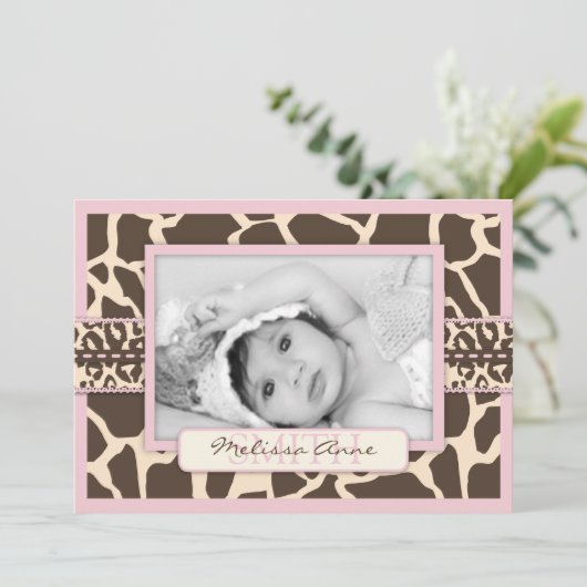 サファリガールアナウンスカード 招待状 (スタンド正面)