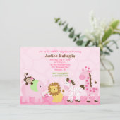 サファリガールカスタマイズベビーシャワー招待状 招待状 (スタンド正面)