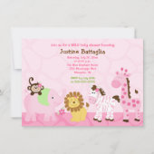 サファリガールカスタマイズベビーシャワー招待状 招待状 (正面)