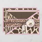 サファリガール招待状カード2 招待状 (正面/裏面)