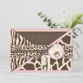 サファリガール招待状カード 招待状 (スタンド正面)