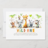 サファリキュートベビーアニマル誕生日招待状 招待状 (正面)
