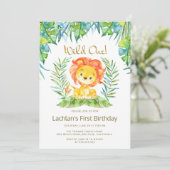 サファリキュートライオンワイルドワン誕生日パーティー 招待状 (スタンド正面)