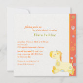 サファリキリンお洒落赤ちゃんシャワー 招待状 (裏面)