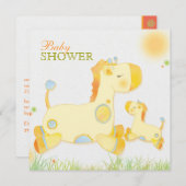 サファリキリンお洒落赤ちゃんシャワー 招待状 (正面/裏面)