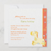 サファリキリンお洒落赤ちゃんシャワー 招待状 (裏面)