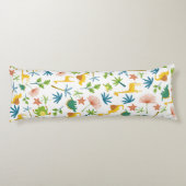 サファリキリンかわいいカラフルパターン子供部屋少年 ボディピロー (裏面)