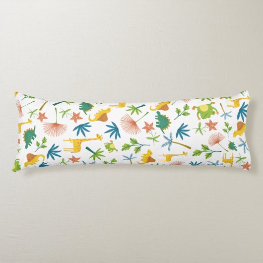 サファリキリンかわいいカラフルパターン子供部屋少年 ボディピロー (正面)