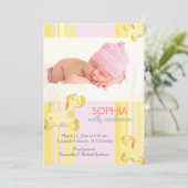 サファリキリンベビーフォト誕生 案内状 (スタンド正面)