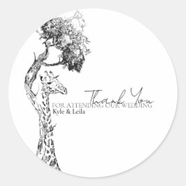 サファリキリン柄ステッカー ラウンドシール