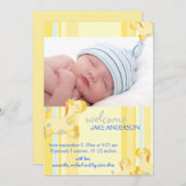 サファリキリン男の赤ちゃん写真誕生のお知らせ 案内状 (正面/裏面)