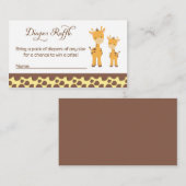 サファリキリン赤ちゃんシャワーおむつラッフルチケット エンクロージャーカード (正面/裏面)