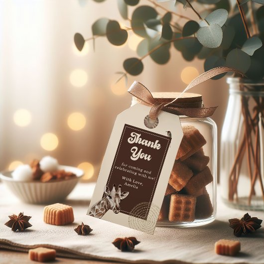 サファリキリン赤ちゃんシャワーお気に入りラベル ギフトタグ