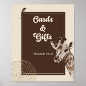 サファリキリン赤ちゃんシャワーカードとギフト ポスター (正面)