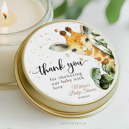 サファリキリン赤ちゃんシャワー ラウンドシール