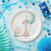 サファリキリン風バルーンケーキ1st.誕生日パーティー ペーパープレート (パーティー)