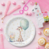 サファリキリン風バルーンケーキ1st.誕生日パーティー ペーパープレート (パーティー)